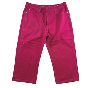 Lee Womens Classic Fit Pink Capri Pants Size 14 Medium Stretch Cropped